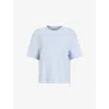 Allsaints Womens Barely Blue Lisa Relaxed-fit Short-sleeve Organic-cotton T-shirt