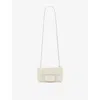 Allsaints Womens Ann Logo-debossed Leather Cross-body Bag Birch Whit In Birch White