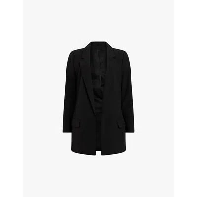 Allsaints Womens Aleida Tri Regular-fit Single-breasted Stretch-woven Blazer Black
