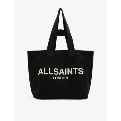 ALLSAINTS WOMENS BLACK ALI CANVAS TOTE BAG