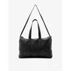 Allsaints Ares Large Grained Leather Holdall Tote In Black