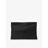 Allsaints Leather Bettina Large Leather Clutch Bag In Black