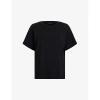 Allsaints Womens Black Briar Relaxed-fit Organic-cotton T-shirt