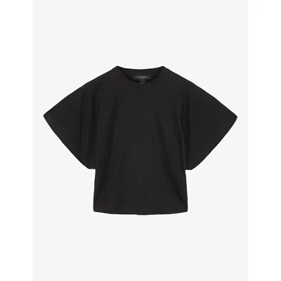 Allsaints Womens Black Eden Artia Short-sleeve Cotton T-shirt