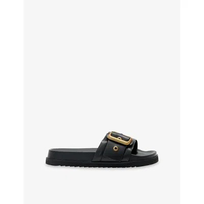 Allsaints Ellie Buckle Sandals In Black