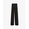 Allsaints Womens Black Essen Wide-leg Stretch-cotton Trousers In Black