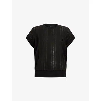 ALLSAINTS WOMENS BLACK GIANA KNITTED TANK TOP