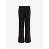 Allsaints Womens Black Giana Wide-leg Knitted Trousers In Black