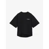 Allsaints Guardian Amelie Short Sleeve Graphic Logo T-shirt With Back Print In Black