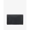 Allsaints Womens Harluna Logo-debossed Leather Wallet Black In Blue