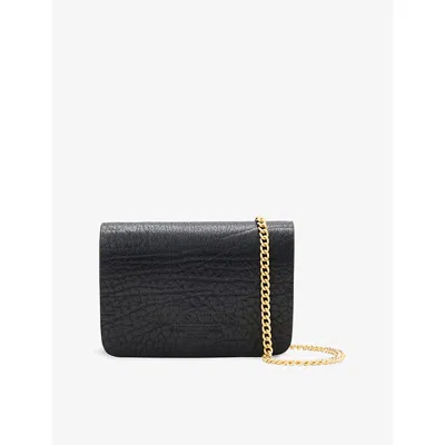 Allsaints Womens Honore Leather Crossbody Wallet Bag Black