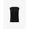 Allsaints Womens Black Imogen Sleeveless Cotton Tank Top