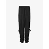 Allsaints Womens  Kaye Ruched Satin Trousers In Black