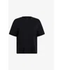 Allsaints Womens Black Lisa Relaxed-fit Short-sleeve Organic-cotton T-shirt Xs