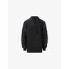 Allsaints Womens Black Lorna Cotton And Shell Blazer Jacket In Black