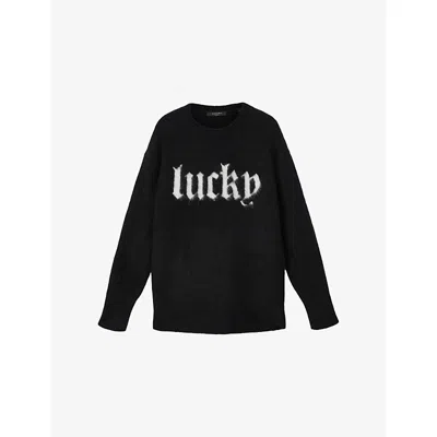 Allsaints Lucky Crew Neck Sweater In Black
