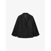 Allsaints Womens  Luna Cape Double-breasted Stretch-woven Blazer In Black