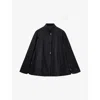 Allsaints Womens Lunis Cape Stand-collar Wool And Cashmere-blend Coat Black In Black