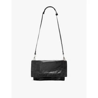 Allsaints Womens Black Lutece Small Leather Cross-body Bag