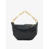 Allsaints Womens Black Madea Mini Eel-embossed Leather Shoulder Bag In Black