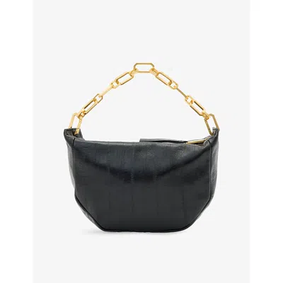 Allsaints Womens Black Madea Mini Eel-embossed Leather Shoulder Bag