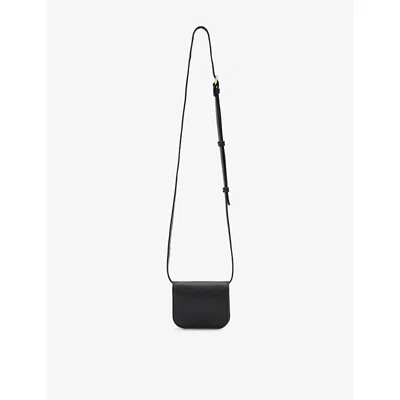 Allsaints Womens  Maeve Leather Cross Body Card Holder In Black