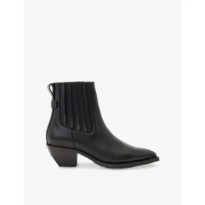 Allsaints Womens Black Marcie Leather Ankle Boots Eur 39 / 6 Uk