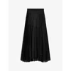 Allsaints Womens Micaela Pleated Chiffon Maxi Skirt Black In Black
