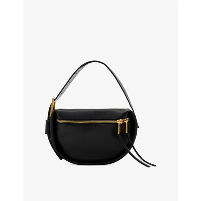 Allsaints Womens Black Noemie Leather Mini Shoulder Bag