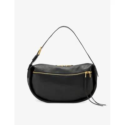 Allsaints Womens Black Noemie Leather Shoulder Bag