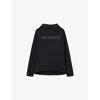 Allsaints Womens Black Pins Ettienne Logo-embroidered Cotton Hoody In Black