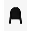 Allsaints Womens  Ridley Sparkle Scoop-neck Wool-blend Jumper In Black