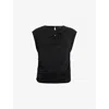 Allsaints Womens  Robin Cut-out Stretch-jersey Top In Black