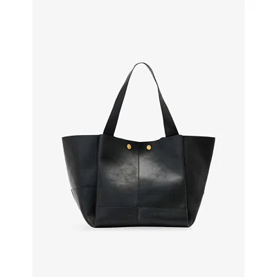 Allsaints Womens Black Rosalie Leather Tote Bag In Red