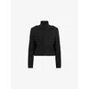 Allsaints Womens Black Rummy Button-up Wool And Cashmere-blend Jacket In Black