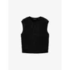 Allsaints Womens  Sirius Cable-knit Stretch Alpaca-blend Tank In Black