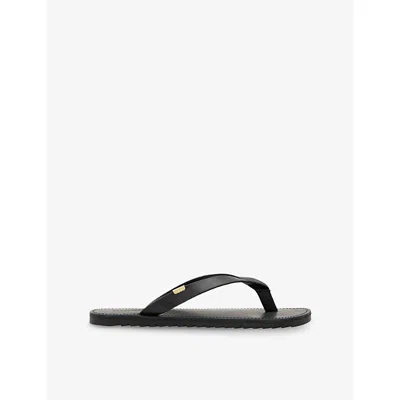 Allsaints Leather Sydney Flip Flops In Black