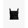 Allsaints Womens Black Talia Cropped Modal Top