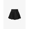 Allsaints Womens Black Tulip Draped Mid-rise Cotton Mini Skirt In Black