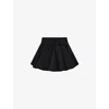 Allsaints Womens Black Tulip Gathered-waist Stretch-woven Mini Skirt