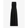 Allsaints Womens Zenia Sleeveless Stretch-woven Midi Dress Black