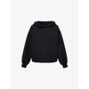Allsaints Organic Cotton Zinc Oversized Rhian Hoodie In Black