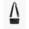 Allsaints Womens Black Zoe Logo-debossed Leather Cross-body Bag