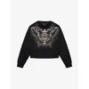 Allsaints Glide Separo Embellished Sweatshirt In Black