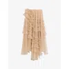 Allsaints Jen Tulle Asymmetric Maxi Skirt In Blush Pink