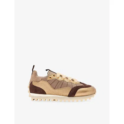 Allsaints Womens  Nevis Suede Trainers In Brown
