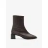 Allsaints 48mm Avril Leather Ankle Boots In Brown