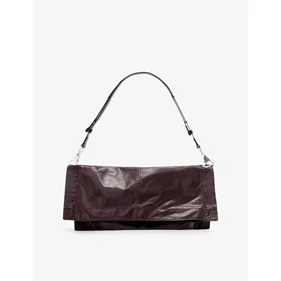 Allsaints Womens Burgundy Red Lutece Leather Shoulder Bag