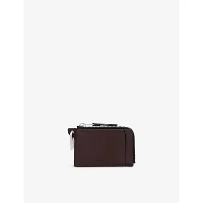 Allsaints Womens Burgundy Red Remy Leather Wallet