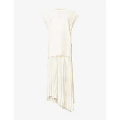 Allsaints Leia Harley 2-in-1 Dress In Chalk White